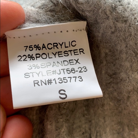 Grey Turtleneck Sweater with Cut Out Shoulders - Picture 6 of 6